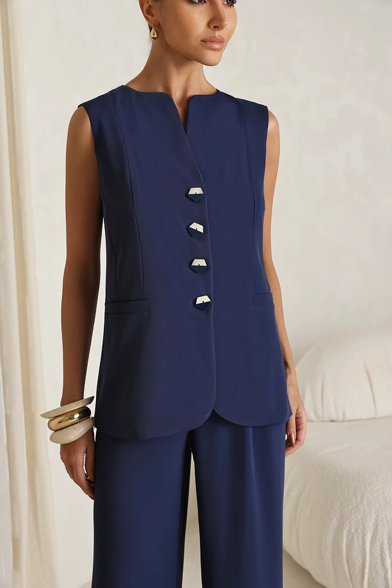 Dot Clothing - Set Dot Clothing Carla Alfaiataria Det. Blue Button - 2850AZUL
