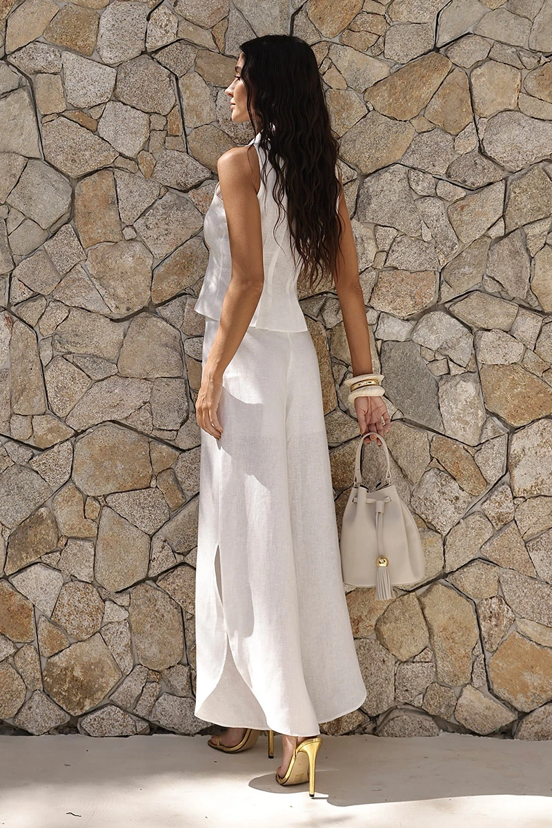 Dot Clothing - Set Dot Clothing Olivia Vest and Pants Off White Linen - 2867OFF