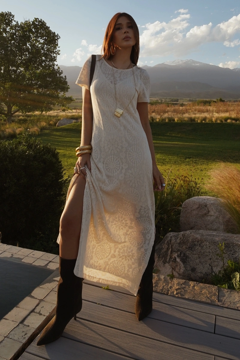 Hidrogênio - Off-white floral knit midi dress - 20463018