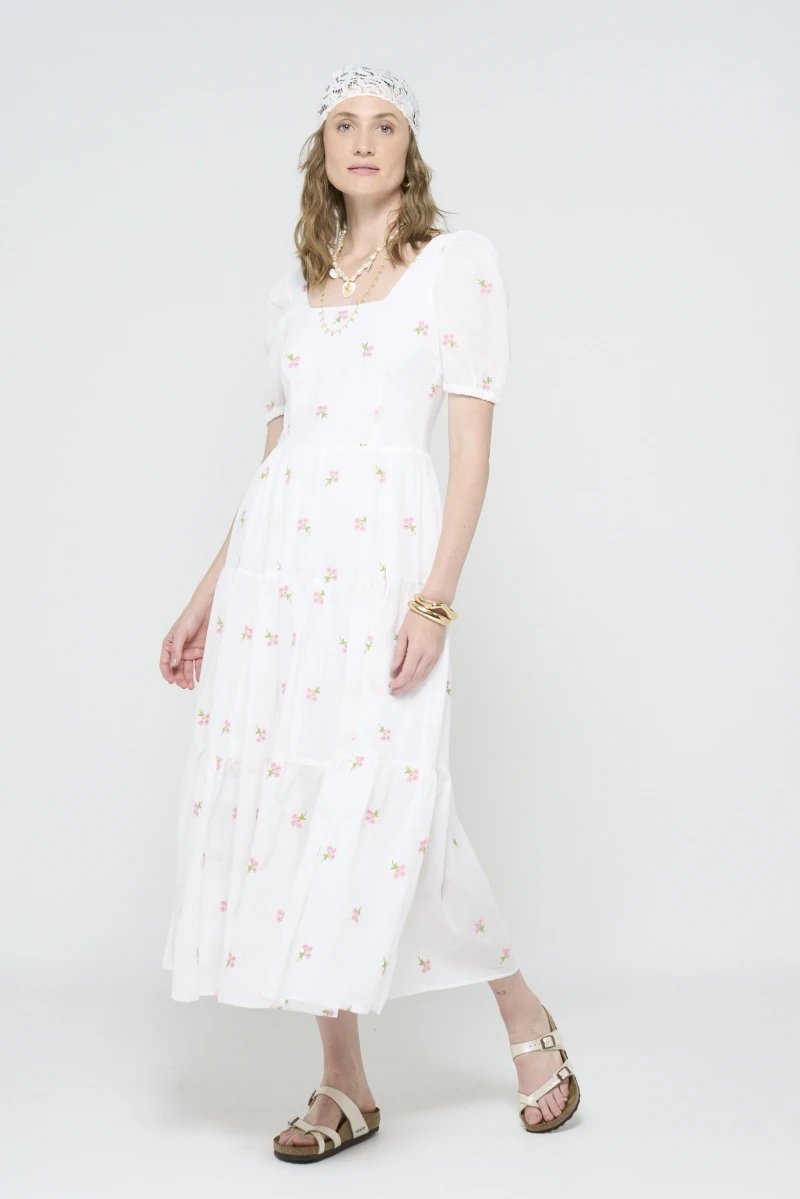 Hidrogênio - Off-white embroidered midi dress - 20583018 Hidrogênio - Off-white embroidered midi dress - 20583018