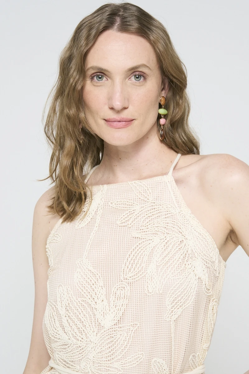 Hidrogênio - BEIGE EMBROIDERED SWIMMER DRESS - 20576003 Hidrogênio - BEIGE EMBROIDERED SWIMMER DRESS - 20576003