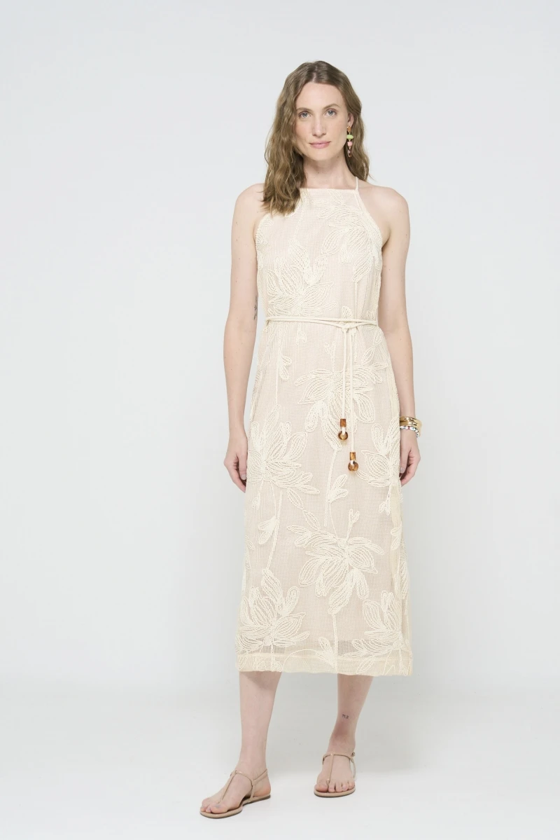 Hidrogênio - BEIGE EMBROIDERED SWIMMER DRESS - 20576003 Hidrogênio - BEIGE EMBROIDERED SWIMMER DRESS - 20576003