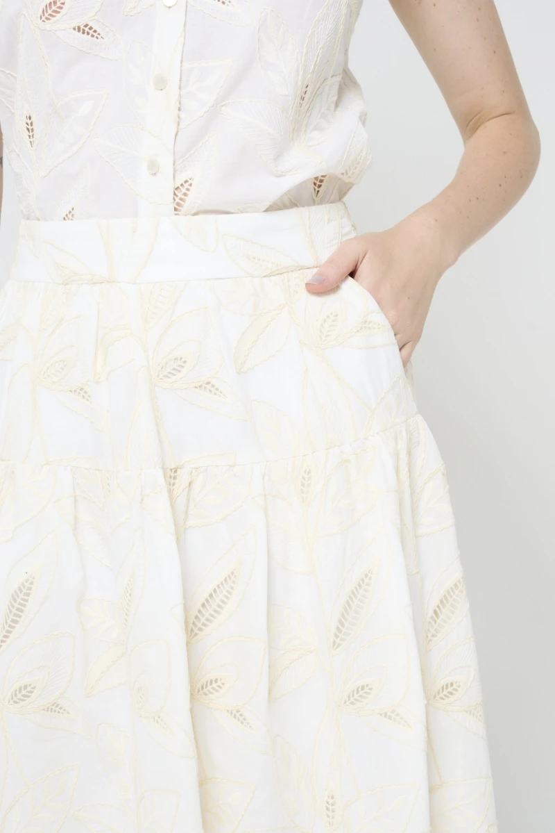 Hidrogênio - OFF-WHITE RUFFLED SKIRT WITH RUFFLES - 20581018 Hidrogênio - OFF-WHITE RUFFLED SKIRT WITH RUFFLES - 20581018