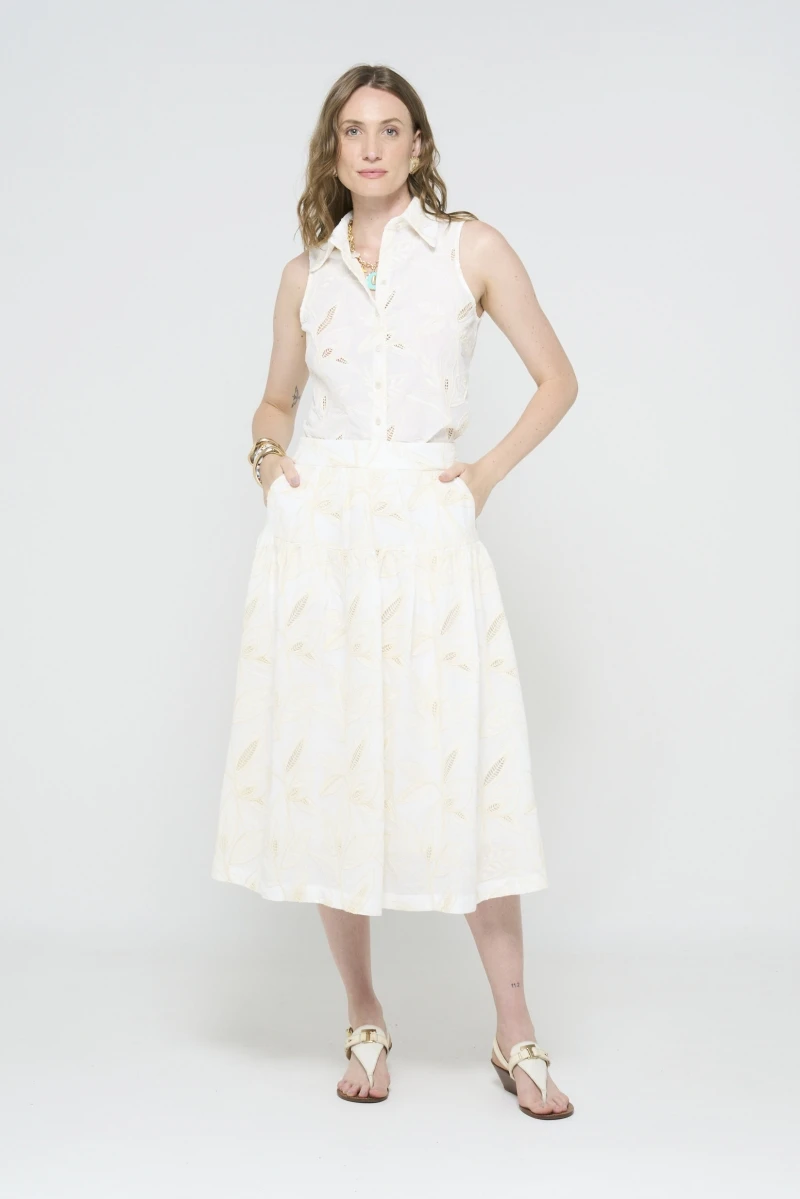 Hidrogênio - OFF-WHITE RUFFLED SKIRT WITH RUFFLES - 20581018 Hidrogênio - OFF-WHITE RUFFLED SKIRT WITH RUFFLES - 20581018