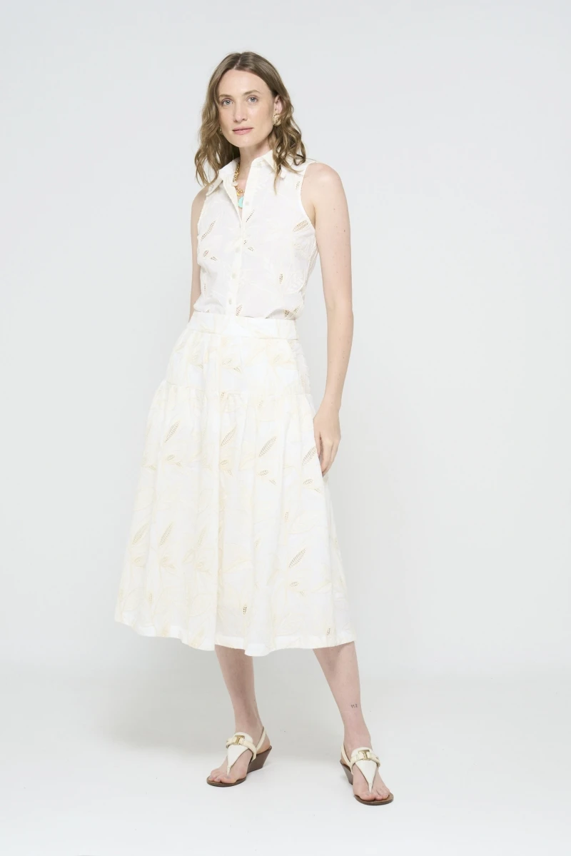 Hidrogênio - OFF-WHITE RUFFLED SKIRT WITH RUFFLES - 20581018 Hidrogênio - OFF-WHITE RUFFLED SKIRT WITH RUFFLES - 20581018