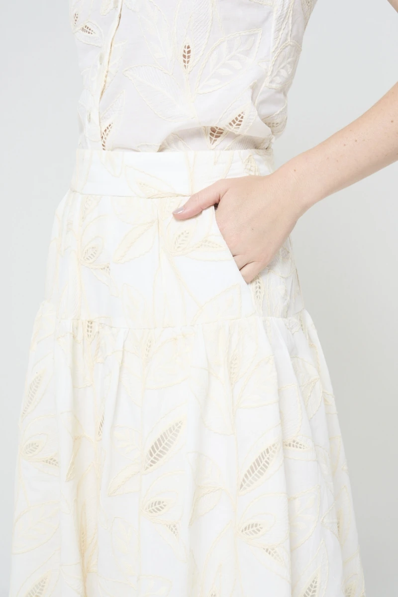 Hidrogênio - OFF-WHITE RUFFLED SKIRT WITH RUFFLES - 20581018 Hidrogênio - OFF-WHITE RUFFLED SKIRT WITH RUFFLES - 20581018