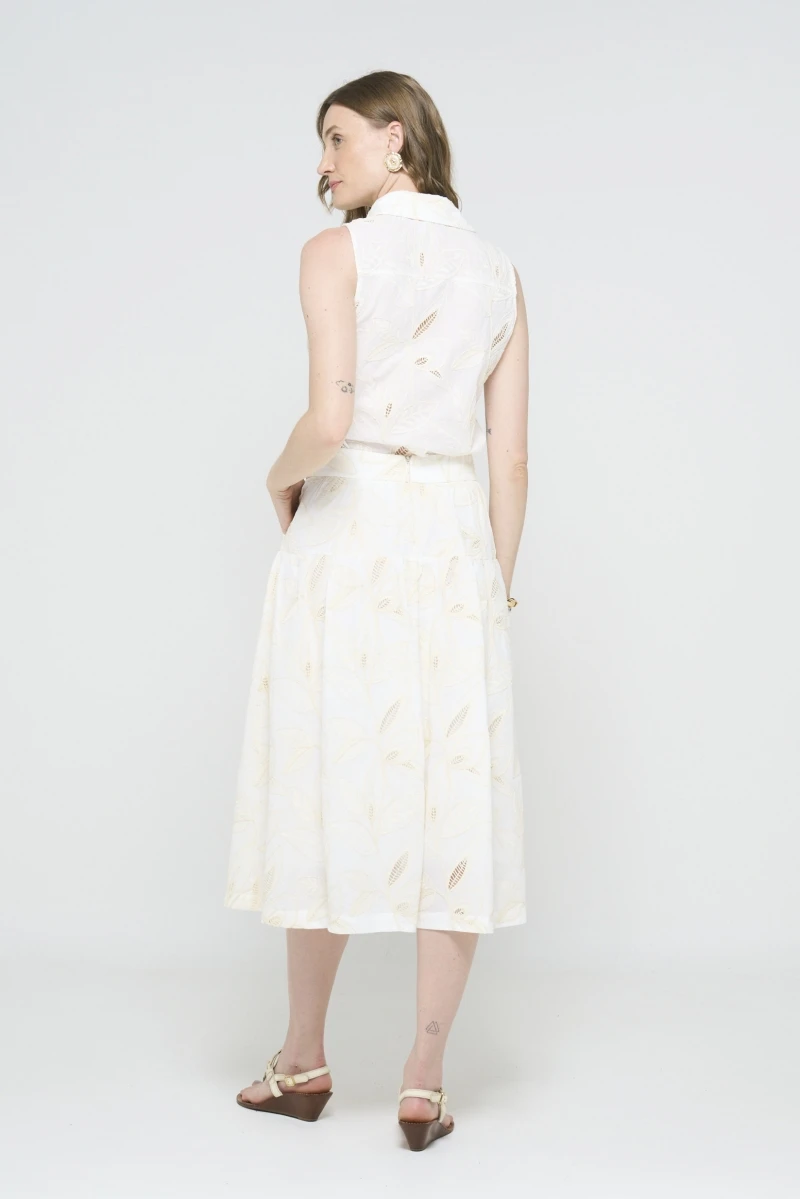 Hidrogênio - OFF-WHITE RUFFLED SKIRT WITH RUFFLES - 20581018 Hidrogênio - OFF-WHITE RUFFLED SKIRT WITH RUFFLES - 20581018