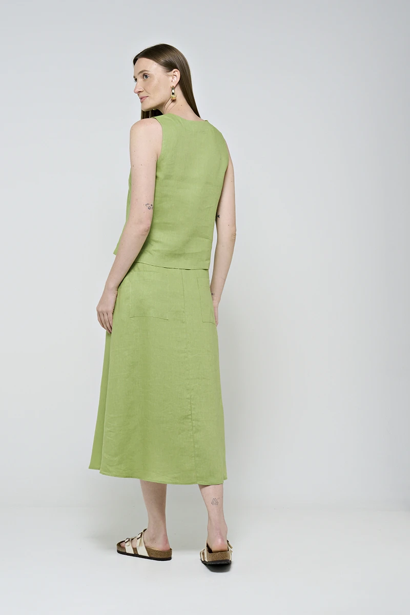 Hidrogênio - Grass Green V-Neck Tank Top - 20535604