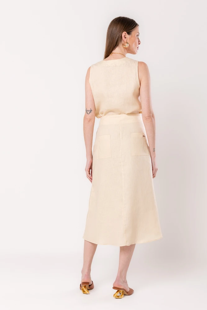 Hidrogênio - Beige V-neck tank top - 20535003 Hidrogênio - Beige V-neck tank top - 20535003