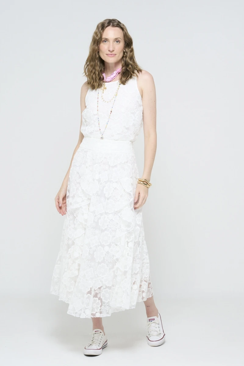 Hidrogênio - OFF-WHITE RUFFLED SKIRT - 20619018 Hidrogênio - OFF-WHITE RUFFLED SKIRT - 20619018