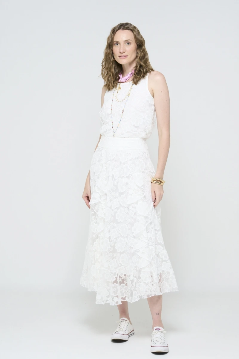 Hidrogênio - OFF-WHITE RUFFLED SKIRT - 20619018 Hidrogênio - OFF-WHITE RUFFLED SKIRT - 20619018