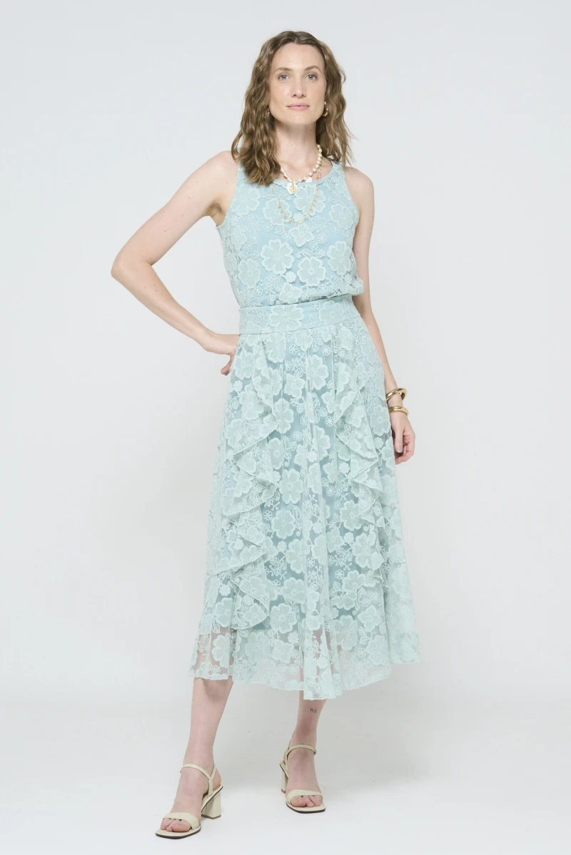 Hidrogênio - GREEN RUFFLED SKIRT - 20619009
