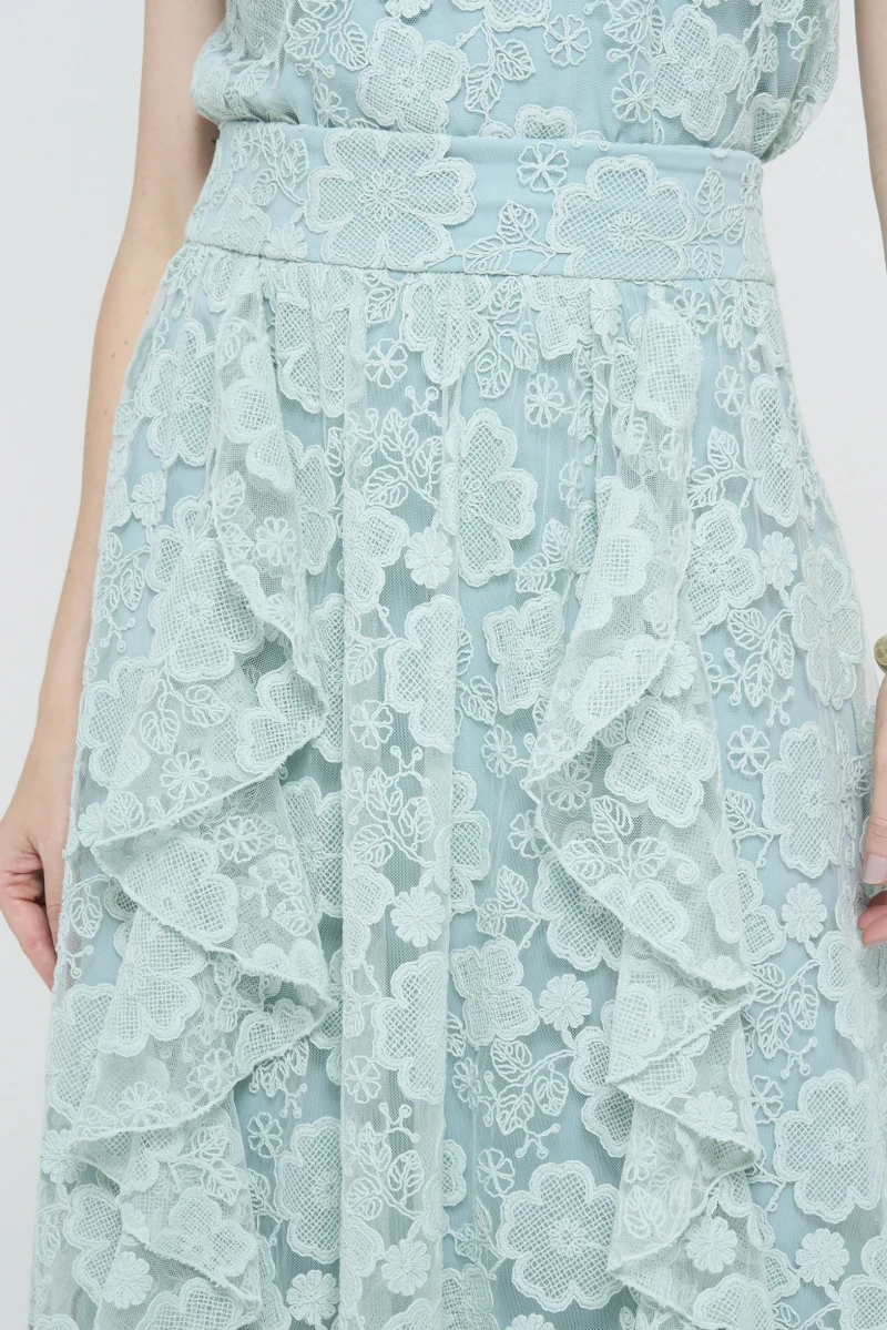 Hidrogênio - GREEN RUFFLED SKIRT - 20619009