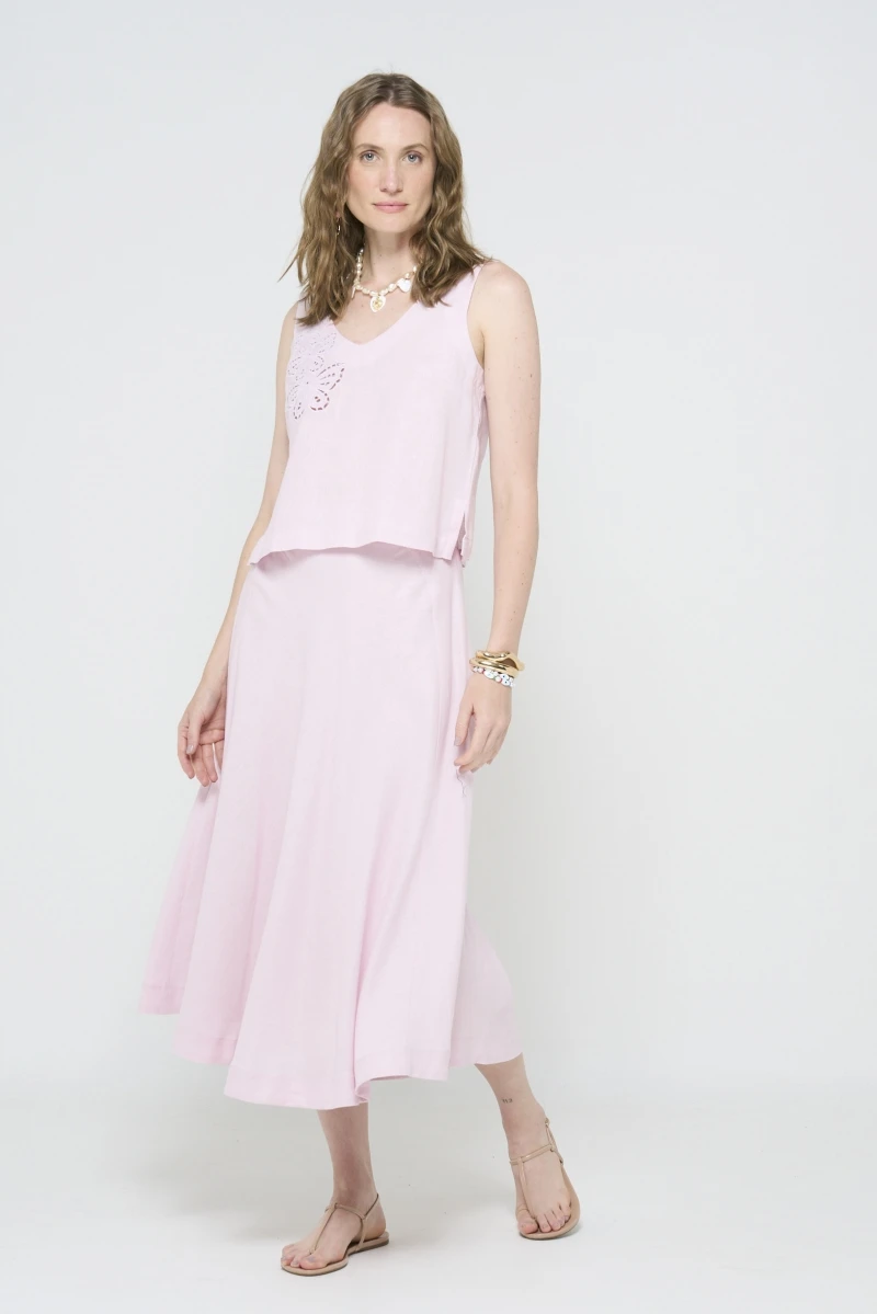 Hidrogênio - GODE SKIRT WITH PINK CUTOUTS - 20578021 Hidrogênio - GODE SKIRT WITH PINK CUTOUTS - 20578021