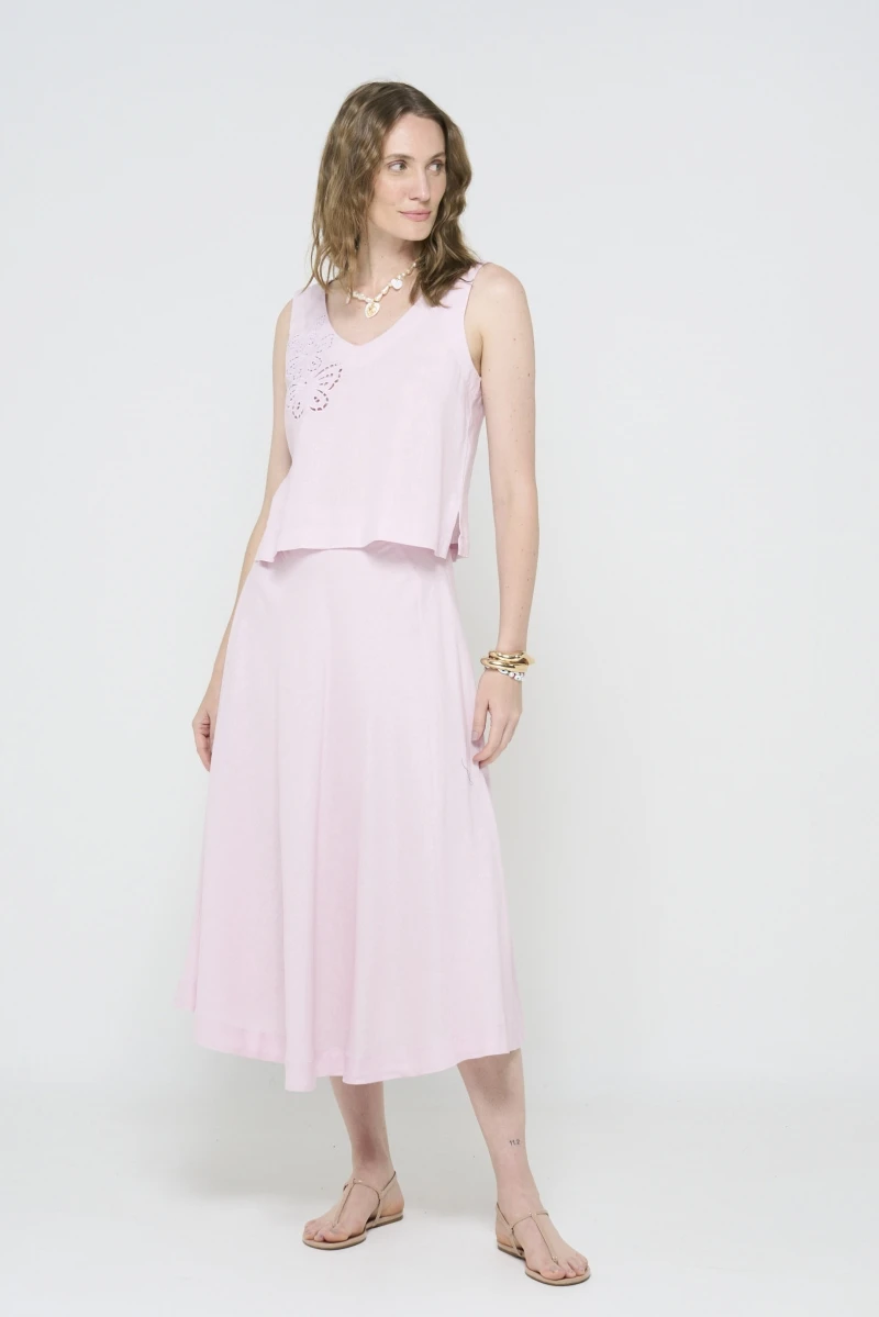 Hidrogênio - GODE SKIRT WITH PINK CUTOUTS - 20578021 Hidrogênio - GODE SKIRT WITH PINK CUTOUTS - 20578021