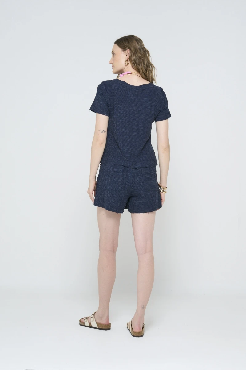 Hidrogênio - T-SHIRT WITH NAVY THREAD CUTOUTS - 20591004 Hidrogênio - T-SHIRT WITH NAVY THREAD CUTOUTS - 20591004