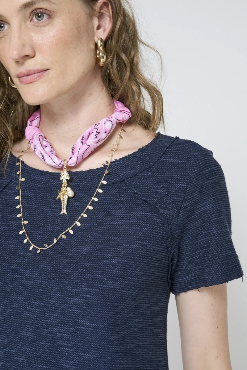 Hidrogênio - T-SHIRT WITH NAVY THREAD CUTOUTS - 20591004 Hidrogênio - T-SHIRT WITH NAVY THREAD CUTOUTS - 20591004