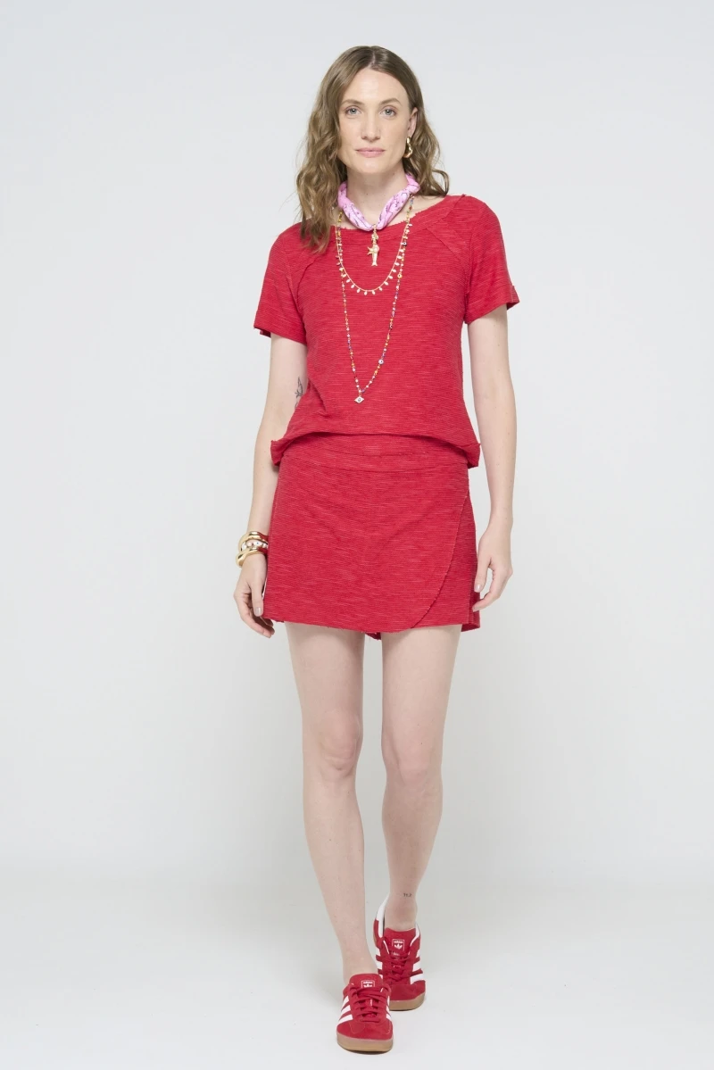 Hidrogênio - T-SHIRT WITH RED THREAD CUTOUTS - 20591008