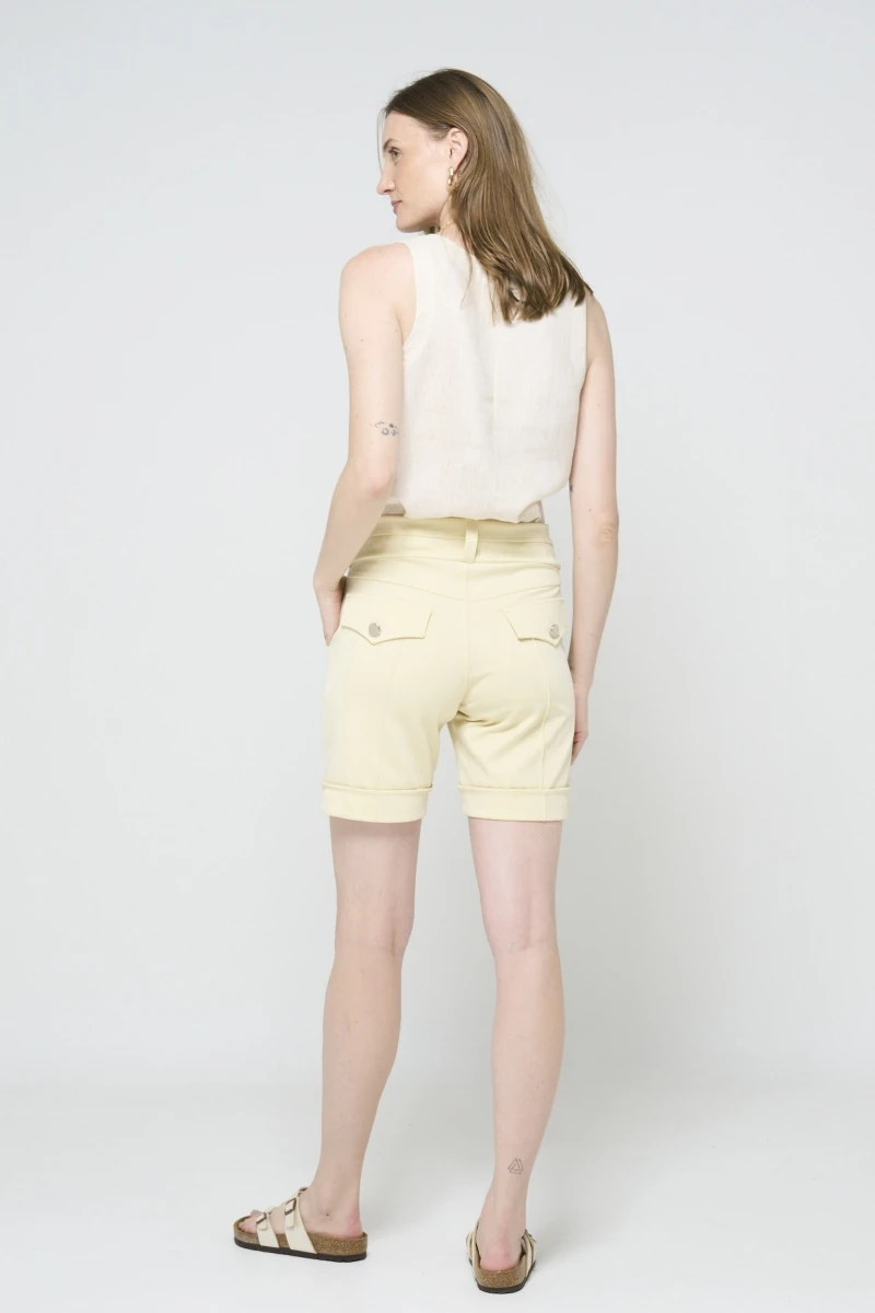 Hidrogênio - TAILORED BERMUDA BERMUDA WITH POCKET AND SCARLET LAPEL - 19592517