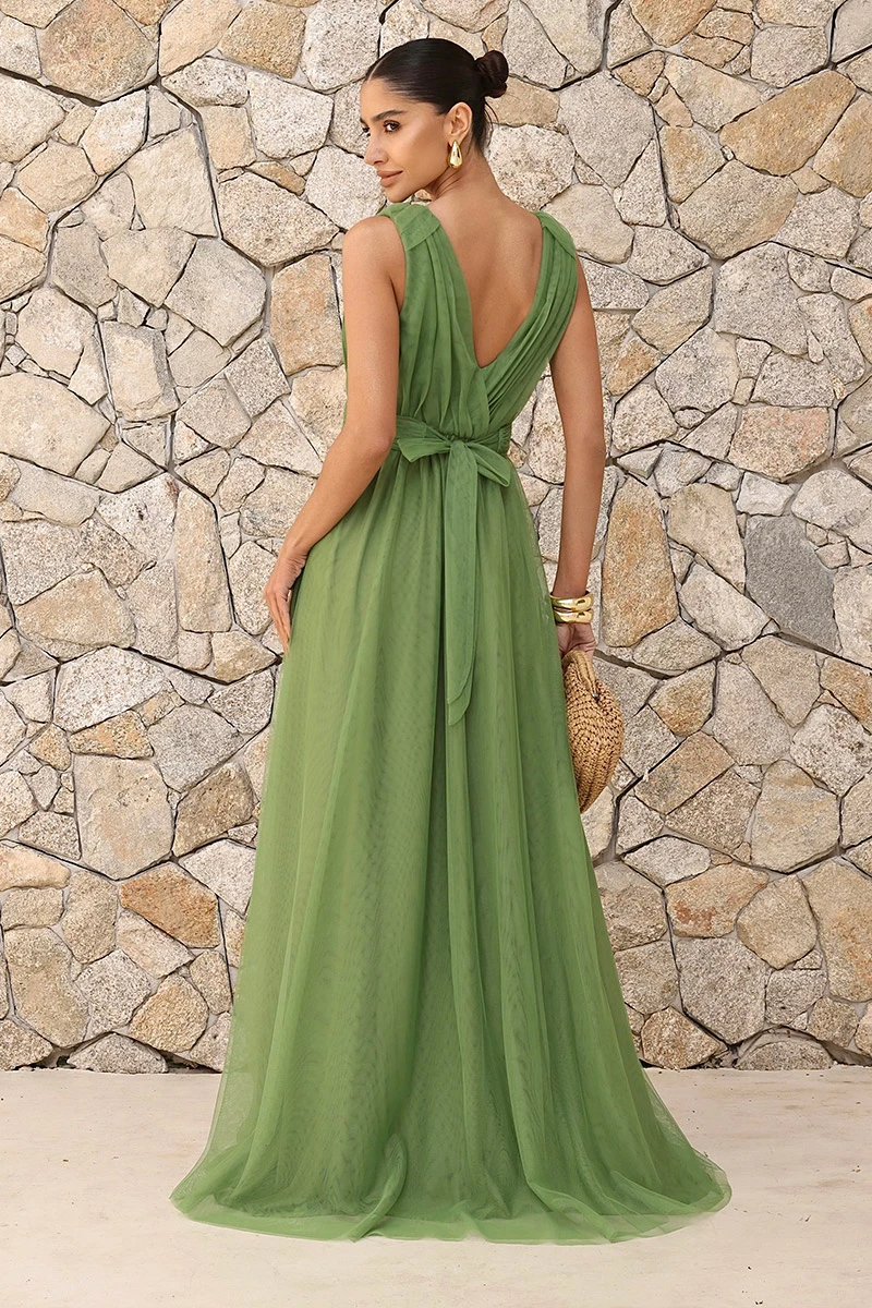 Dot Clothing - Dress Dot Clothing Long Tulle Green Eucalyptus - 2834VERDE