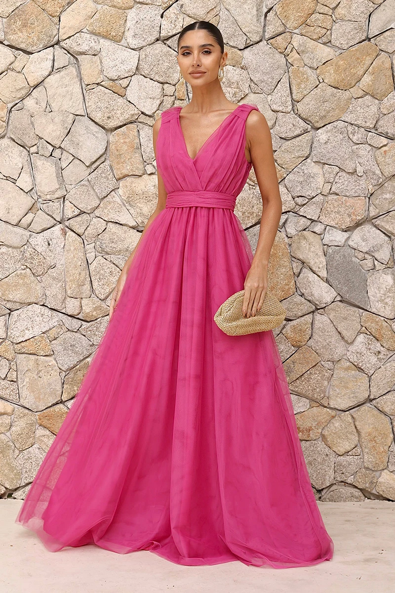 Dot Clothing - Dress Dot Clothing Long tulle Pink - 2834PINK