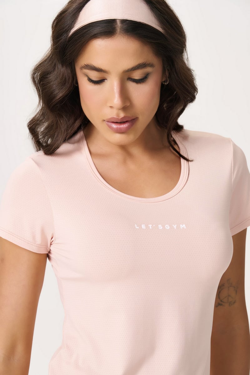 Lets Gym - Shirt M/C Basic Powder Pink - 2430ROP Lets Gym - Shirt M/C Basic Powder Pink - 2430ROP