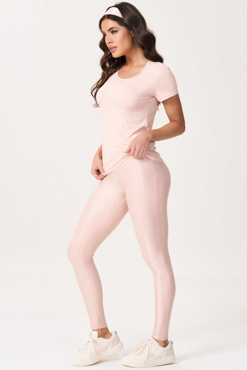 Lets Gym - Shirt M/C Basic Powder Pink - 2430ROP Lets Gym - Shirt M/C Basic Powder Pink - 2430ROP