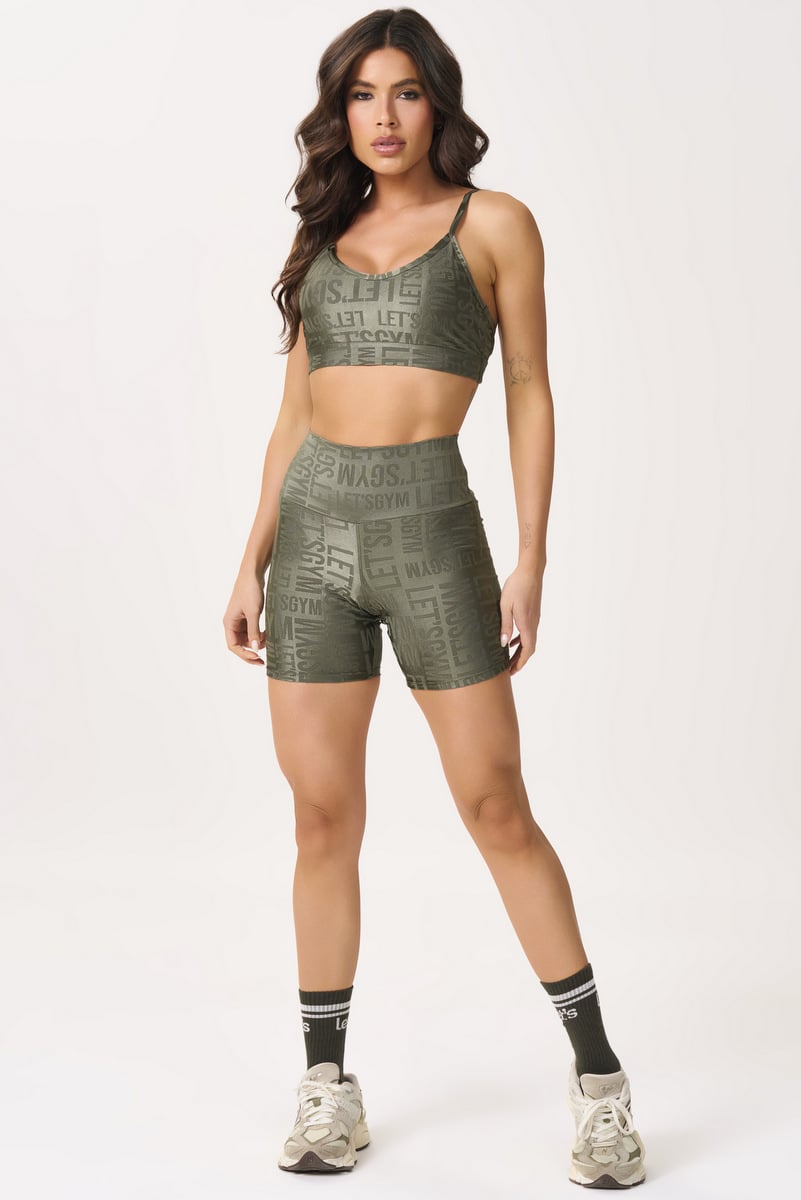 Lets Gym - Short Velvet Name Forest - 2629FST