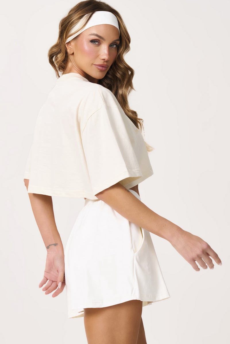Lets Gym - Cropped Brand Up Off White - 3079OFW Lets Gym - Cropped Brand Up Off White - 3079OFW