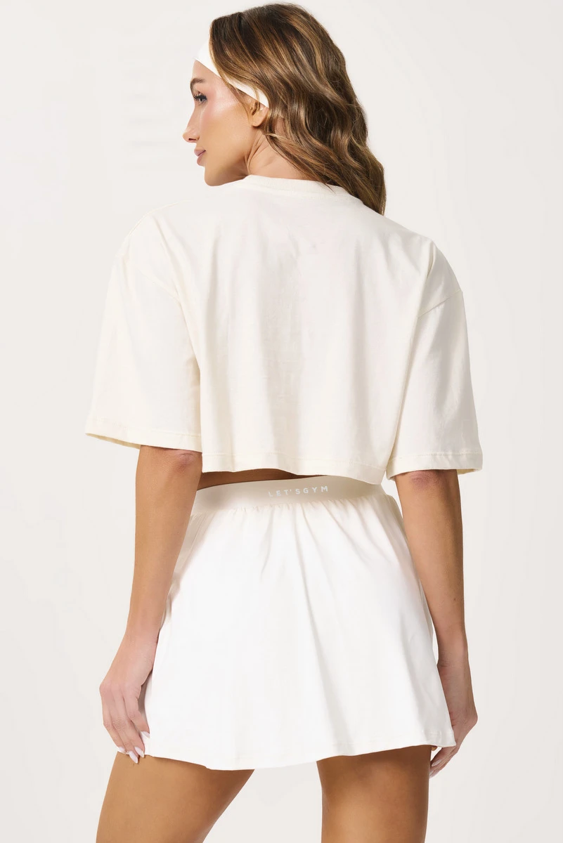 Lets Gym - Cropped Brand Up Off White - 3079OFW