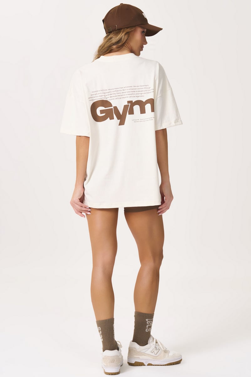 Lets Gym - Oversized Motion Off White T-Shirt - 3162OFW Lets Gym - Oversized Motion Off White T-Shirt - 3162OFW