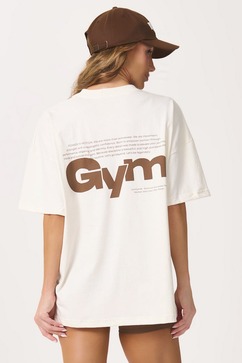 Lets Gym - Oversized Motion Off White T-Shirt - 3162OFW Lets Gym - Oversized Motion Off White T-Shirt - 3162OFW