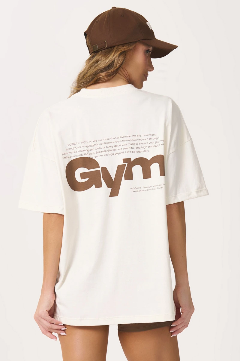 Lets Gym - Oversized Motion Off White T-Shirt - 3162OFW