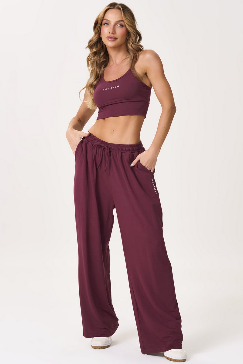 Lets Gym - Pants Flow Set Dark Berry - 3164DB