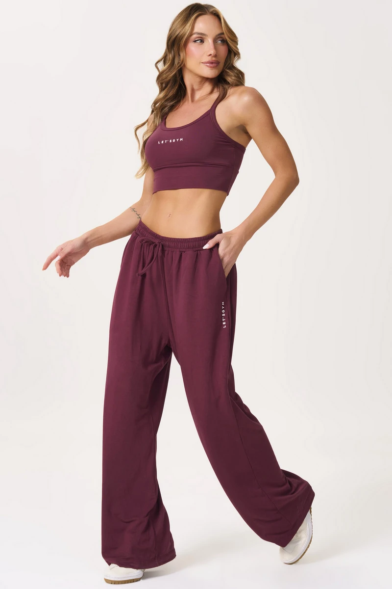 Lets Gym - Pants Flow Set Dark Berry - 3164DB