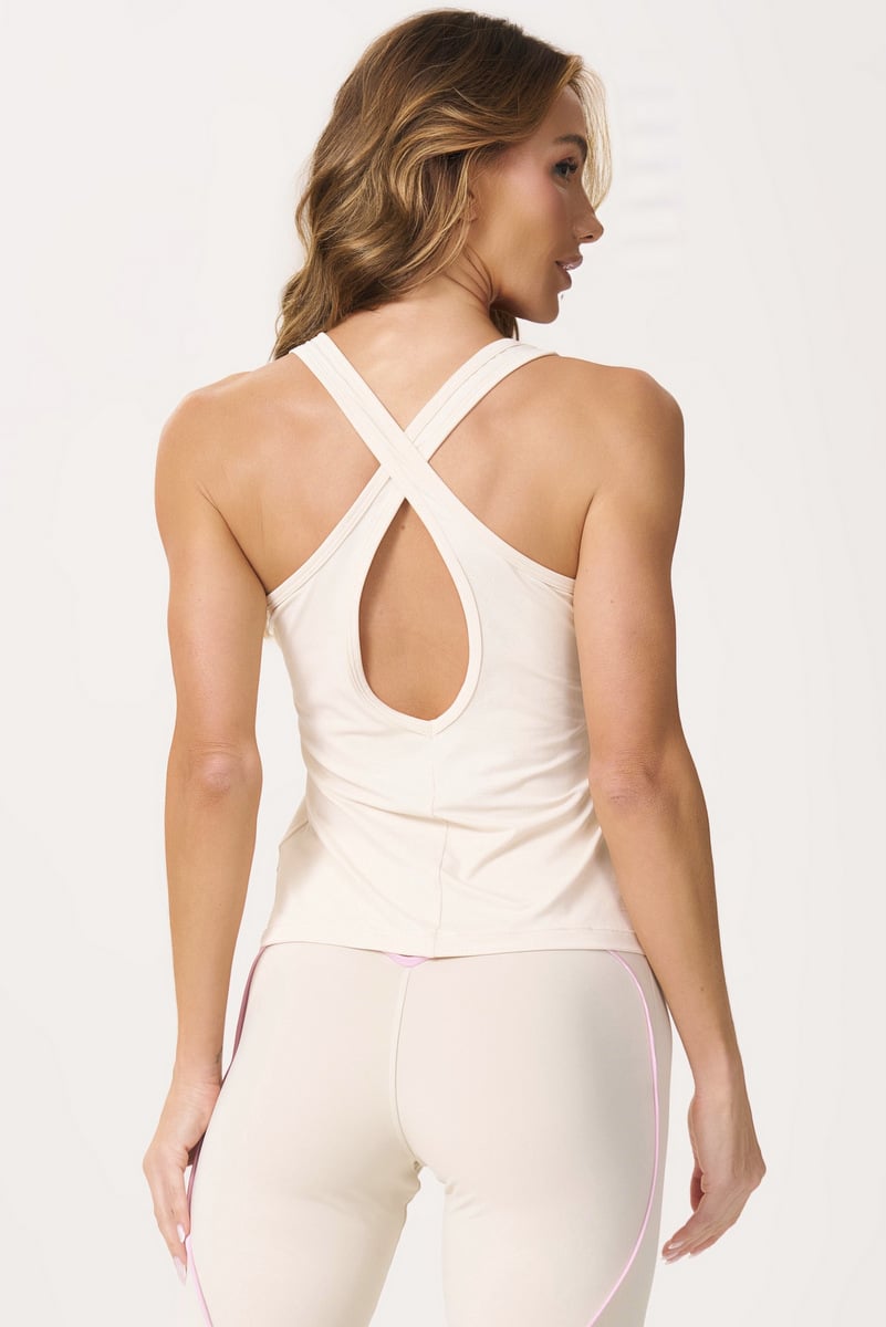 Lets Gym - Tank Shirt Essential Off White - 3190OFW Lets Gym - Tank Shirt Essential Off White - 3190OFW