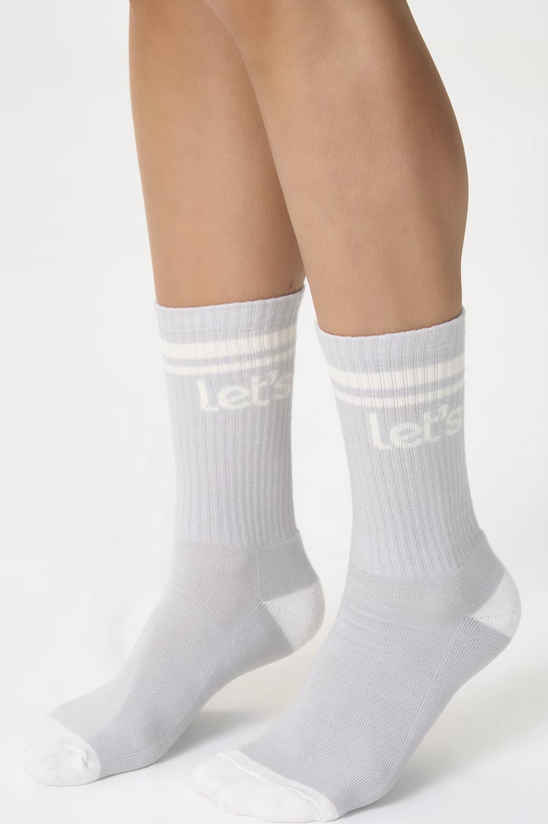Lets Gym - Letsgym Gray Socks - 3134GR