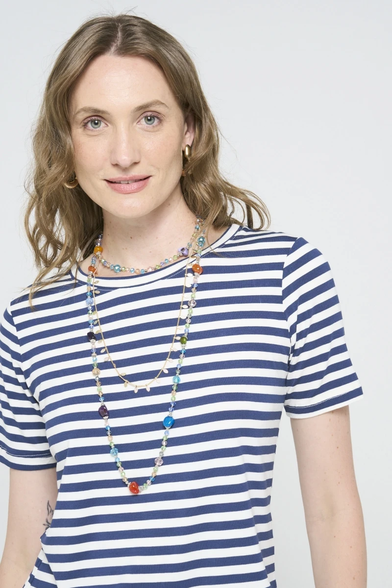 Hidrogênio - NAVY STRIPED T-SHIRT - 20632004