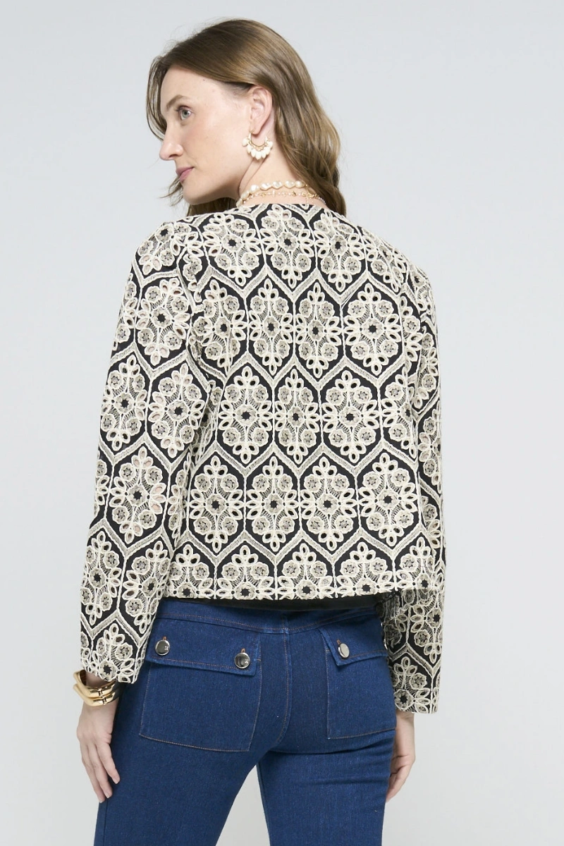 Hidrogênio - BLACK EMBROIDERED JACKET - 20628001