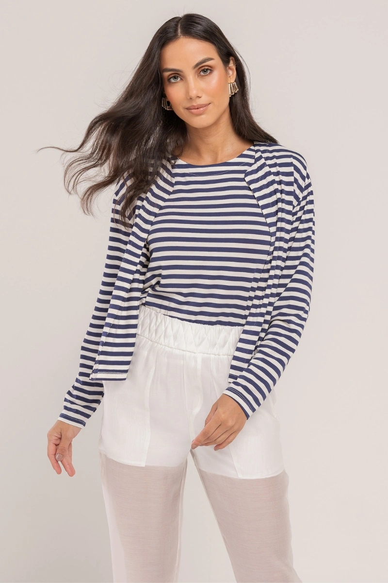 Hidrogênio - Navy Blue Tank Top Cardigan - 20634004