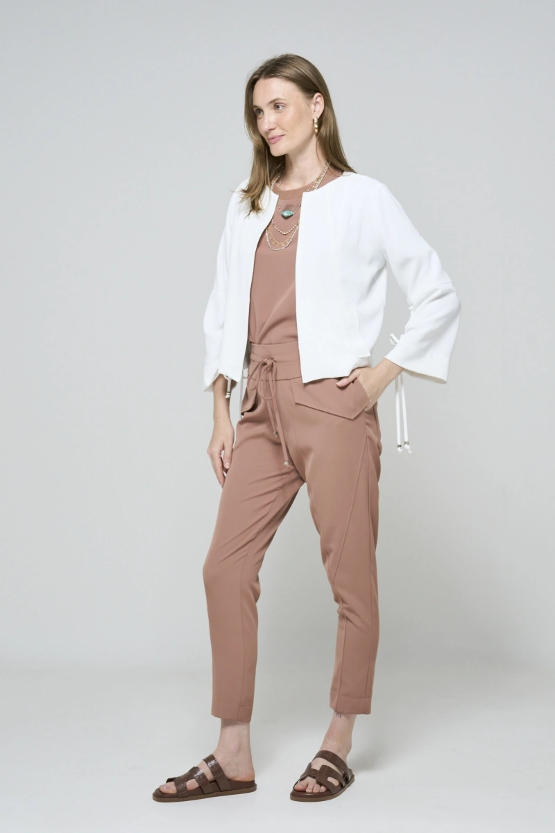 Hidrogênio - WHITE CARDIGAN WITH DRAWSTRINGS - 20504002