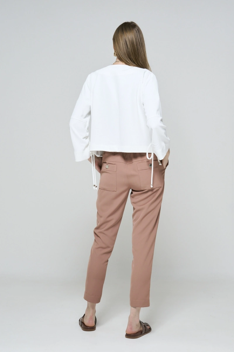 Hidrogênio - WHITE CARDIGAN WITH DRAWSTRINGS - 20504002