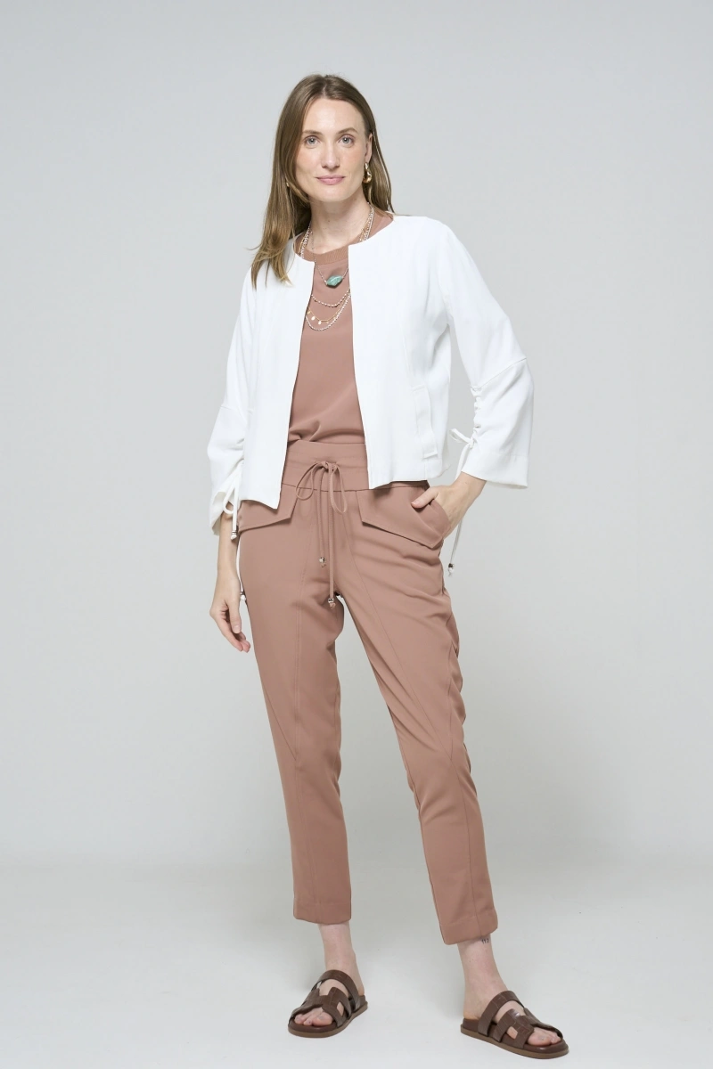 Hidrogênio - WHITE CARDIGAN WITH DRAWSTRINGS - 20504002