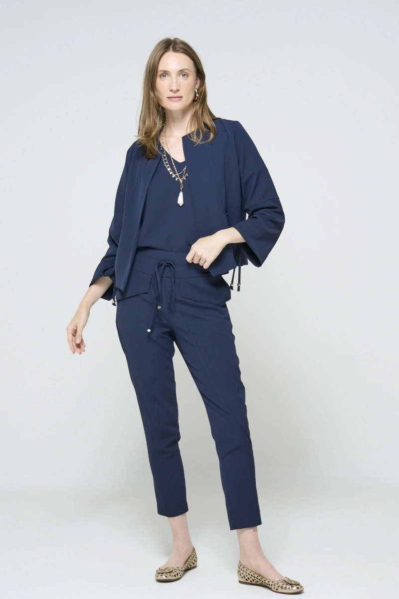 Hidrogênio - Navy blue cardigan with drawstrings - 20504004