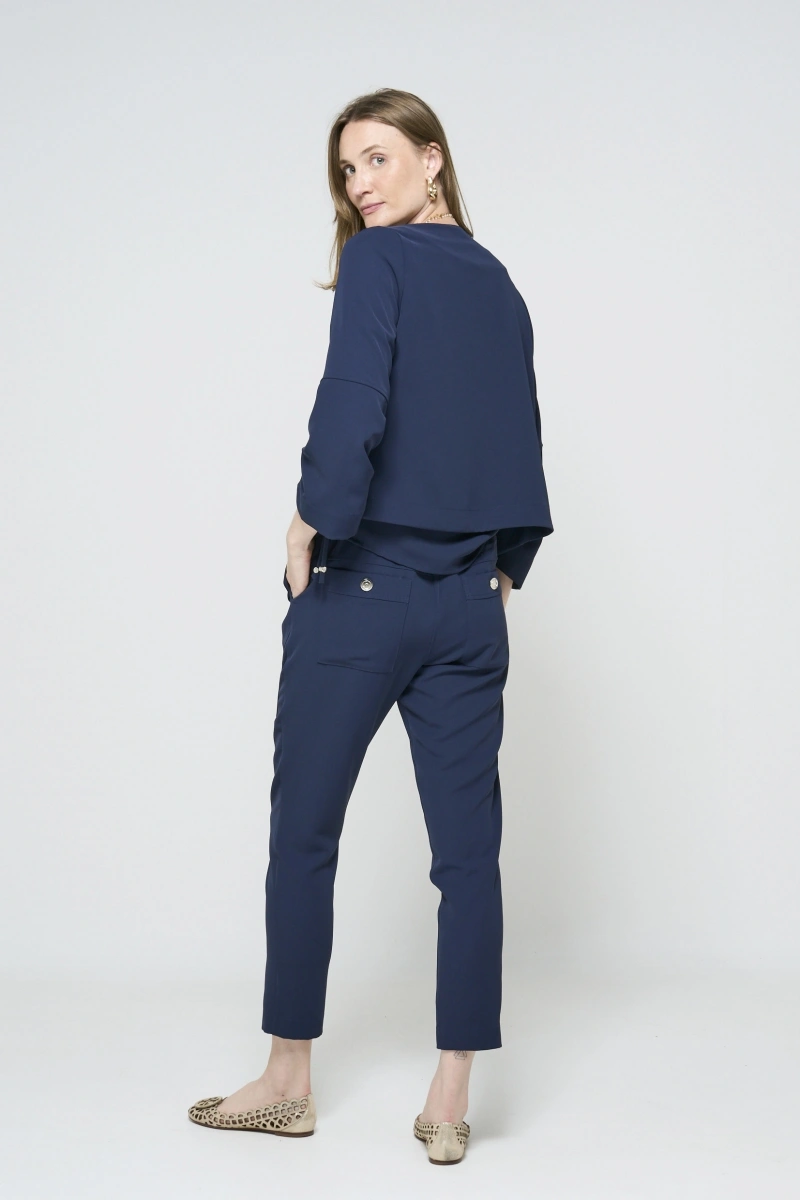 Hidrogênio - Navy blue cardigan with drawstrings - 20504004