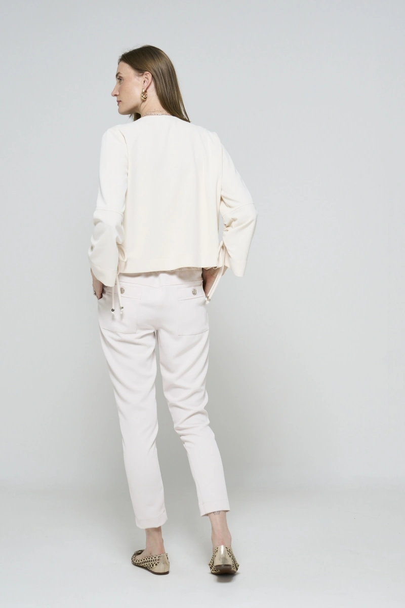 Hidrogênio - CREAM CARDIGAN WITH DRAWSTRINGS - 20504016