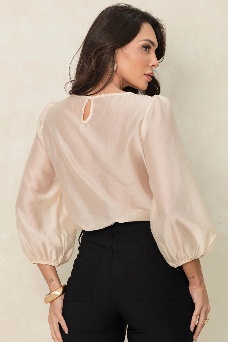 Miss Misses - Ivana Long Sleeve Shirt with Pleat Front Beige - 54684215 Miss Misses - Ivana Long Sleeve Shirt with Pleat Front Beige - 54684215