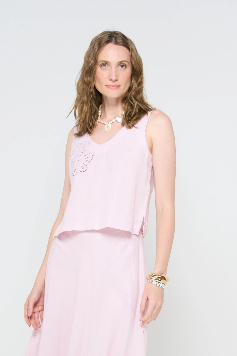 Hidrogênio - PINK BUTTERFLY TANK TOP - 20527021
