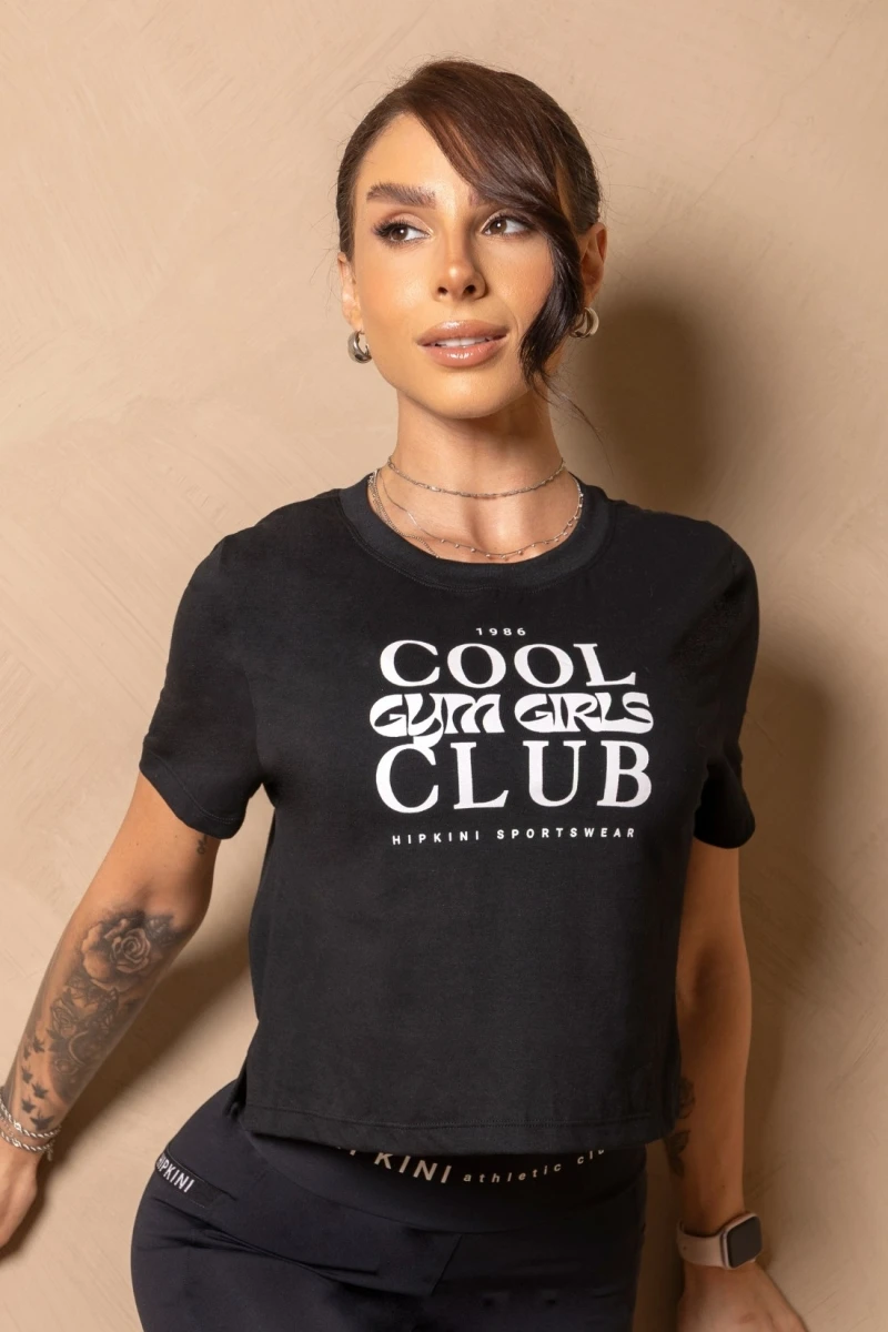 Hipkini - Shirt Cropped Fitness Enjoy the moment Black - 33331455 Hipkini - Shirt Cropped Fitness Enjoy the moment Black - 33331455