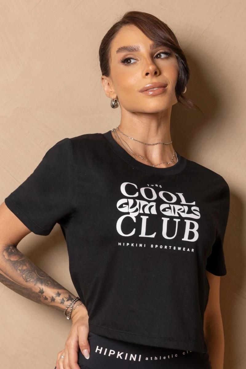 Hipkini - Shirt Cropped Fitness Enjoy the moment Black - 33331455